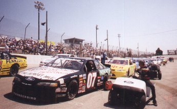 Lined up for the start of the race led by Jack Landis of Angola Indiana