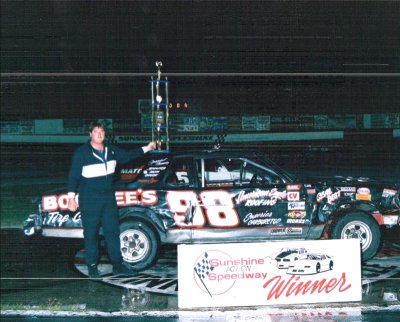 Roger Welch in Winner's Circle At Sunshine Speedway